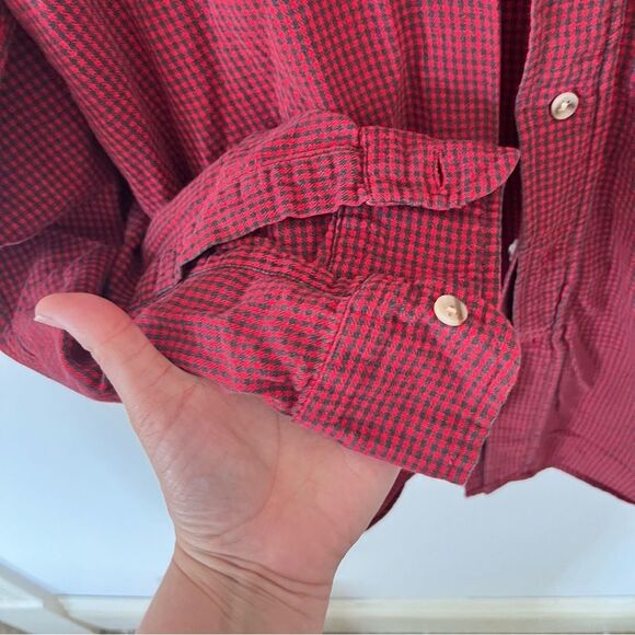 Woolrich MINT VTG Red Black Micro Check Cotton Hunting Work Button Down Shirt - Picture 4 of 8